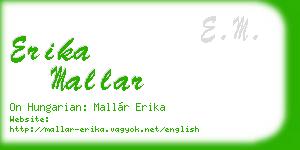 erika mallar business card